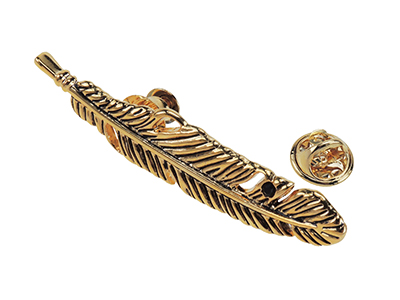 TP61-1G Antique Gold Metal Feather Tie Stick Pin