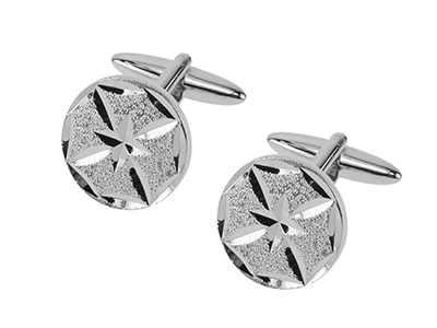 2695-2R Small Round Classic Diamond Cut Cufflink