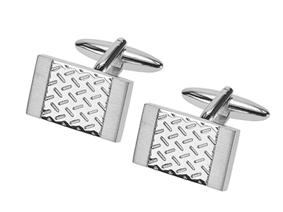 671-19R2 Customized Metal Silver Cufflinks