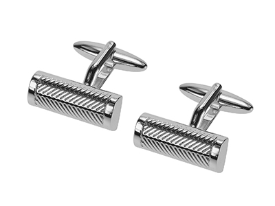 671-14R Shiny Metal Mens Cufflinks