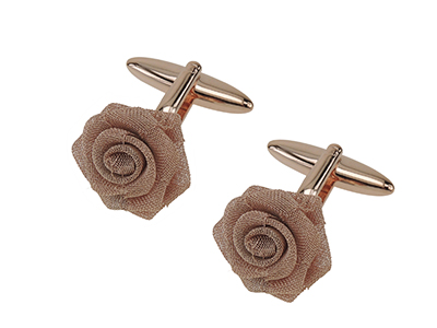 1870-16 Pink Rose Metal Plating Cufflinks