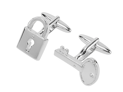 1864-23R Brass Key Lock Cufflinks