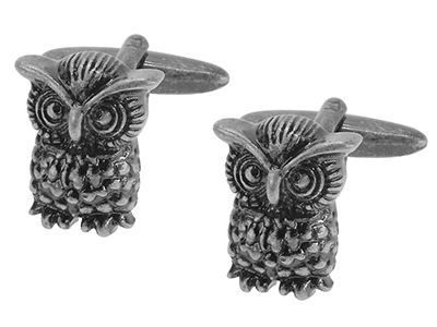 1875-4SA Owl Cufflink