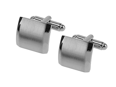 138-27R2 Shiny and Brush Man Cufflink