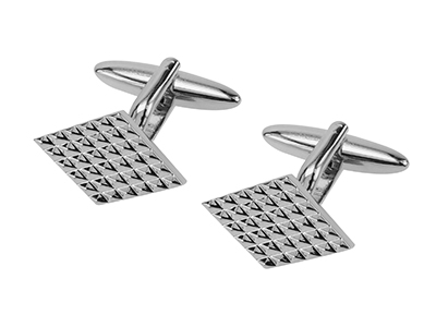 661-19 Classic Rhombic Diamond Cut Cuffllink