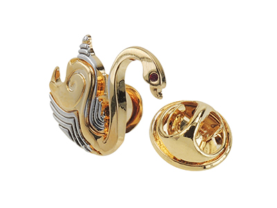 TP58-6GR/Z Brass Silver Gold Swan Lapel Pin