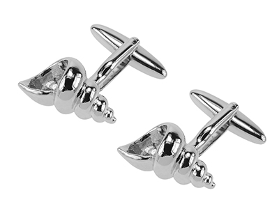 648-20R Novelty Sea Conch Cufflinks