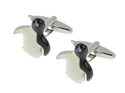349-15R Enamel Animal Penguin Cufflinks