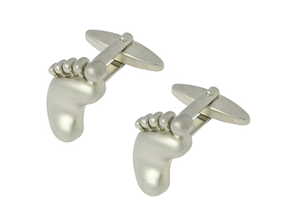 280-6R1 Silver Baby Foot Cufflinks