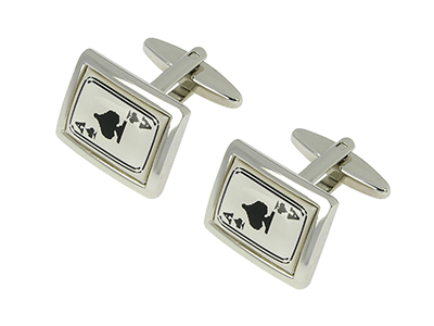 211-24R Metal Printed Poker Card Cufflinks