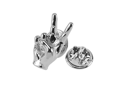 658-15ar/TP Silver Gestures Sign Lapel Pins