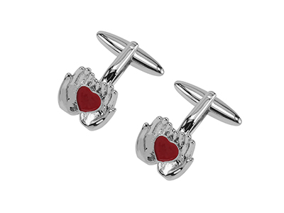 649-24R Heart Love Groom Wedding Cufflinks