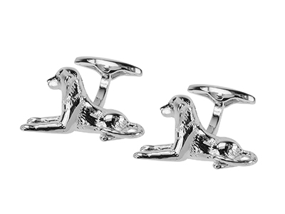 206-12R Silver Animal Pet Dog Cufflinks