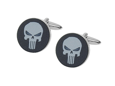 669-20R Punisher Skull Novelty Men Cufflinks