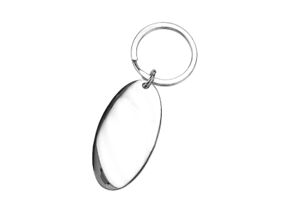 KC50-2R/Z Shiny Silver Blank Metal Engravable Key Chain