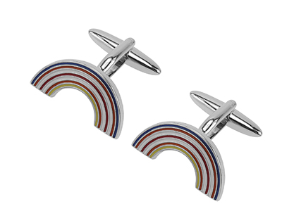 628-20R New Novelty Rainbow Male Cufflinks