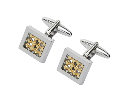 295-16RG Silver Gold Tone Cufflinks