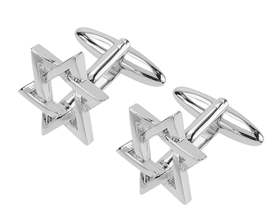 1863-22R Polishing Shiny Hexagon Cufflinks