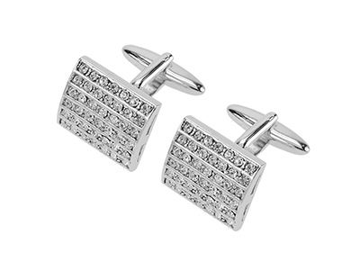 1864-12R Crystal Square Men Cufflinks