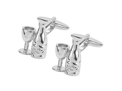 1863-24R Drink Wine Bottle Cufflinks