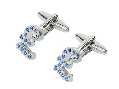 256-25R Money Euro Sign Crystal Cufflinks