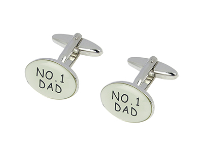 TN-419R Oval Screen Print Cufflinks