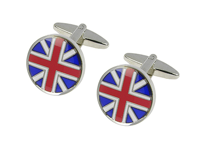 273-10R Round UK Flag Cufflinks