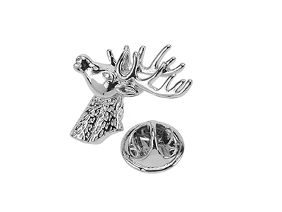 TP1-23R Stag Head Butterfly Clutch Metal Lapel Pin