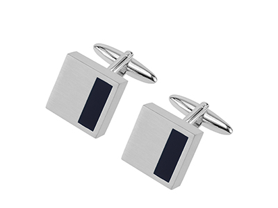 278-26R1 Black Enamel Square Cufflinks