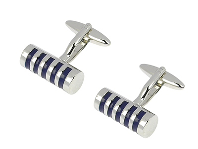 301-4R Blue Cylinder Cufflinks