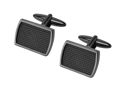 661-16GM Textured Gun Metal Cufflinks