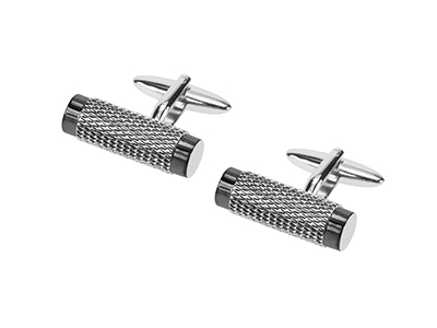 1874-1RGM Two Tone Cylindrical Cufflinks