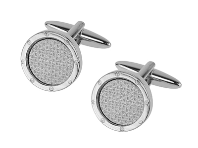 64-27R #702 Classic Silver Round Cufflinks