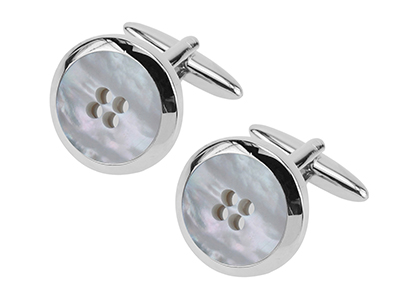 565-28R Button Design Mother Of Pearl Cufflinks