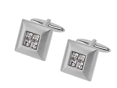 657-2R1 Gentleman Square Crystal Cufflinks