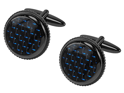 662-2GM Designer Carbon Fiber Cufflinks