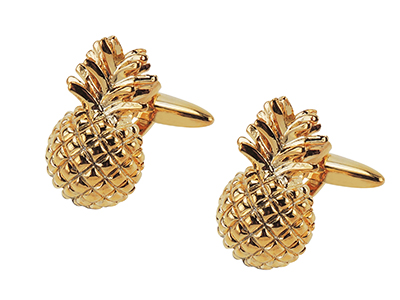 666-2G Pineapple Cufflinks