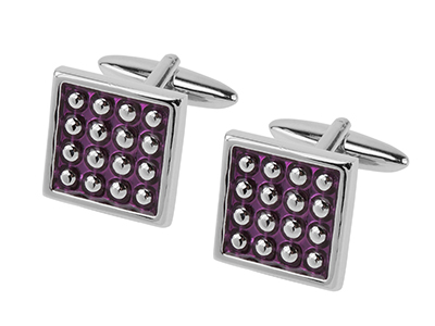 655-8R Purple Enamel Cufflinks