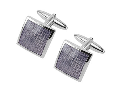 643-16R Purple Textured Frame Cufflinks