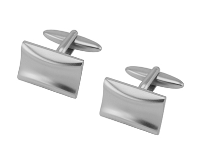 653-15R1 Gent Matt Rhodium Cufflinks