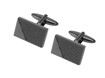 652-5GM2 Textured Cufflinks Black