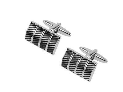 647-7R Mens Trendy Black Epoxy Cufflinks