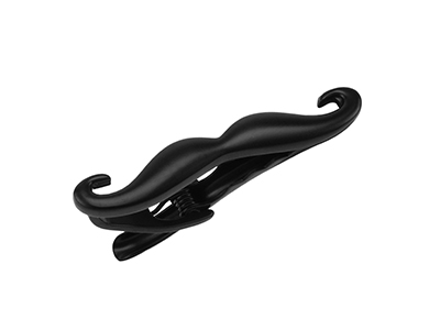 TN-3082E1 Novelty Black Mustache Tie Clip