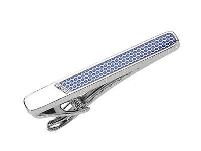 TN-3320R Enamel Tie Clip With Crystal