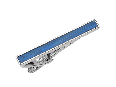 TN-3121R Silver Enamel Tie Clip