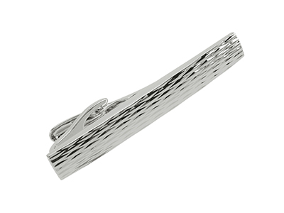 TN-2059R Gent Crinkled Tie Clip Silver