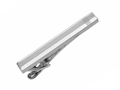 TN-3248R Shiny Rhodium Tie Clip Bar