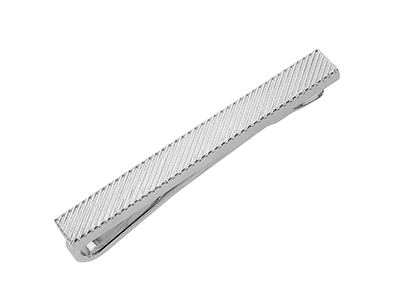 TN-3142R Silver Striped Tie Bar