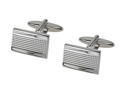 161-24R Sterling Silver Textured Rectangle Cufflinks