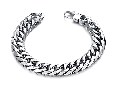 SSB0129R Stainless Steel Cuban Chain Bracelet